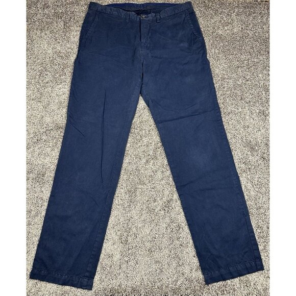 Tommy Bahama Men’s Chino Pants 38x34 Navy Blue Pima‎ Cotton Modal Flat Front - Picture 1 of 15